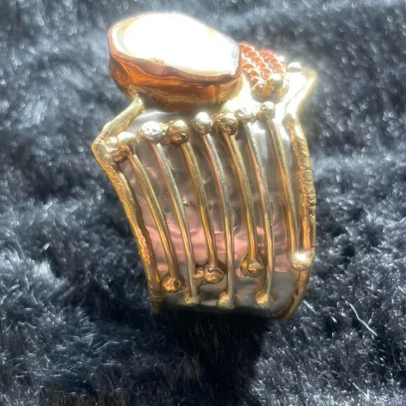 Mixed hammered metal bracelet - Picture 2 of 7